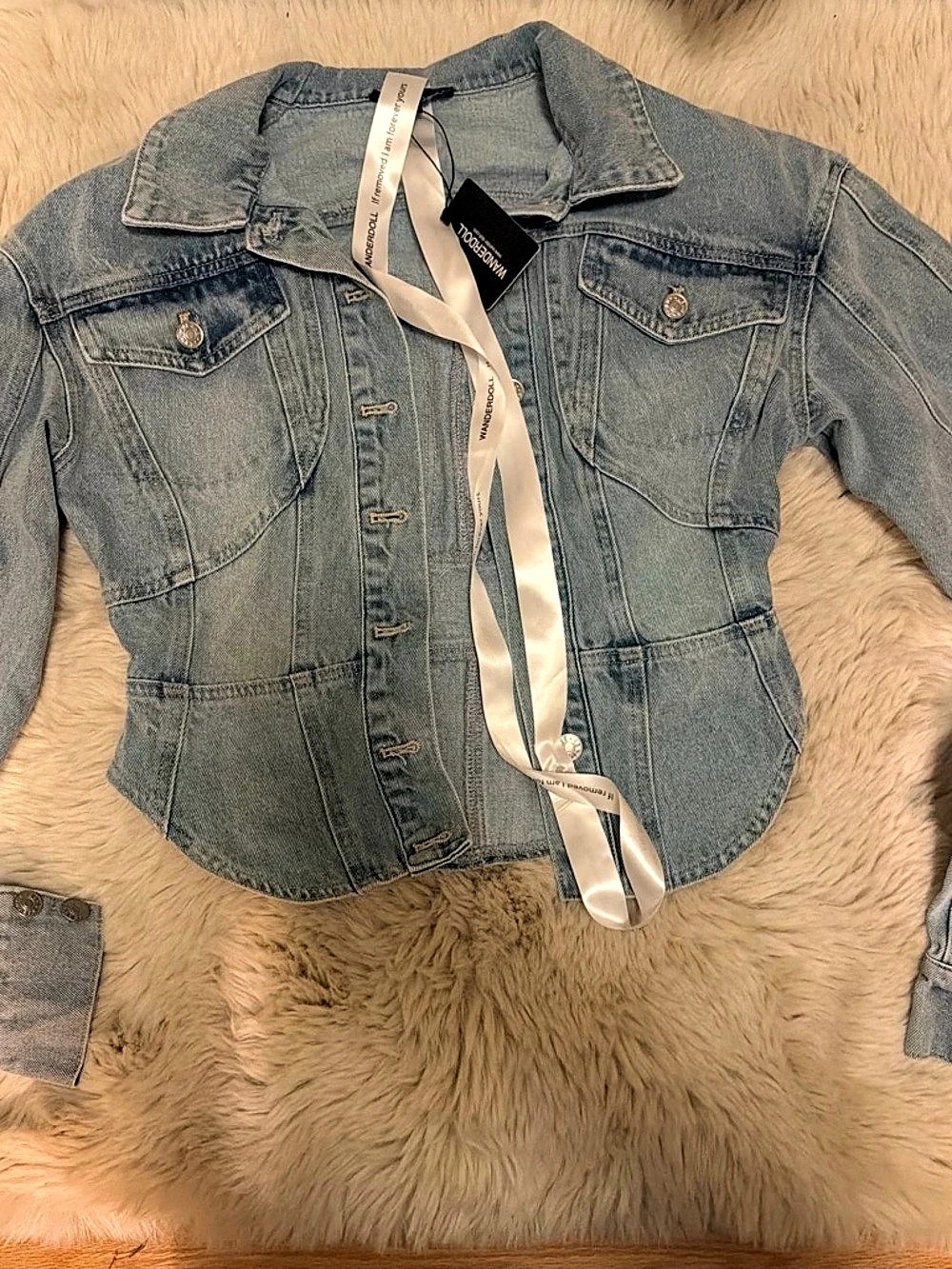 Brand NEW Wanderdoll Wanderdoll Women's Blue Denim Jacket NWT
